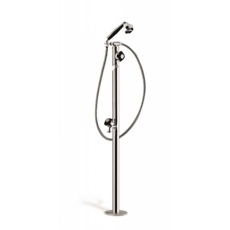 Ducha de acero inoxidable piscina: rociador tipo teléfono y grifo lavapiés
